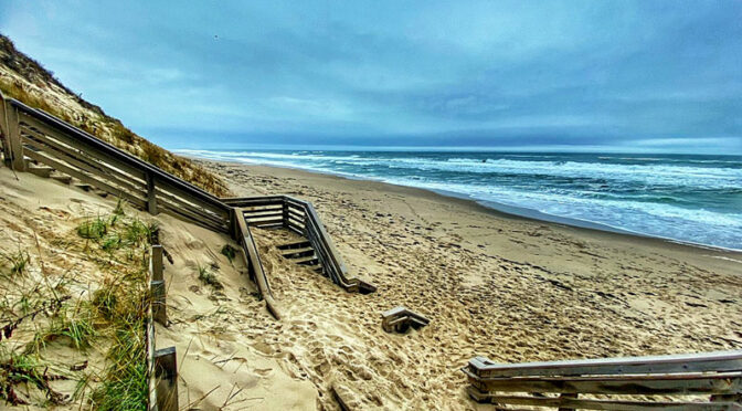 Marconi Beach Stairway After The Nor’easter On Cape Cod.