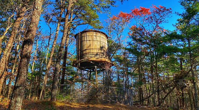 Old Water Tower At Nickerson State Park On Cape Cod.