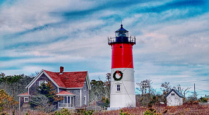 Nauset Light On Cape Cod Is Decorated For The Holidays!