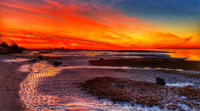 Gorgeous Winter Sunset On Cape Cod Bay.