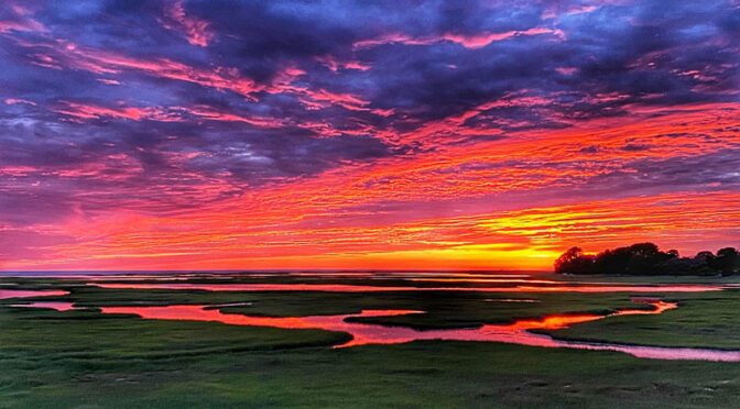 Spectacular Sunset Over Cape Cod Bay.