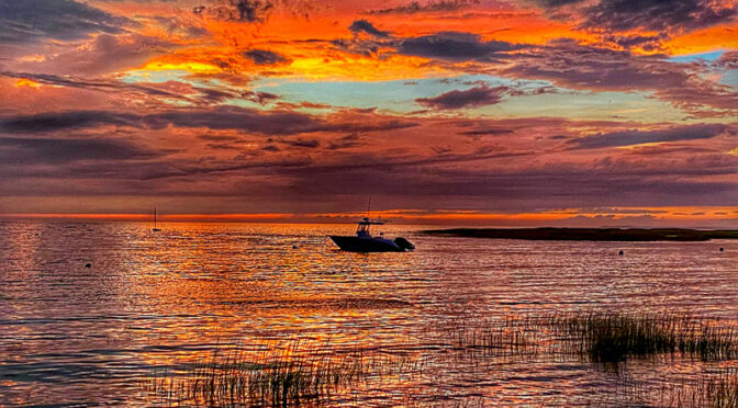 Beautiful Sunset Over Cape Cod Bay.