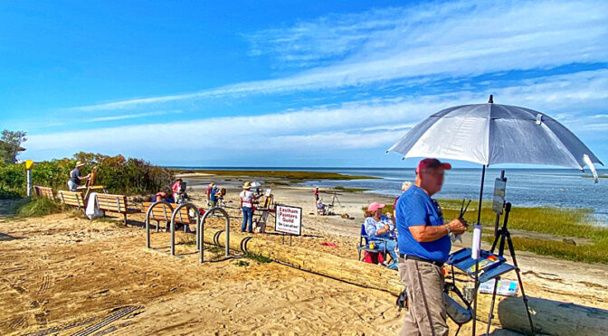 The Eastham Painters Guild At Boat Meadow Beach On Cape Cod.