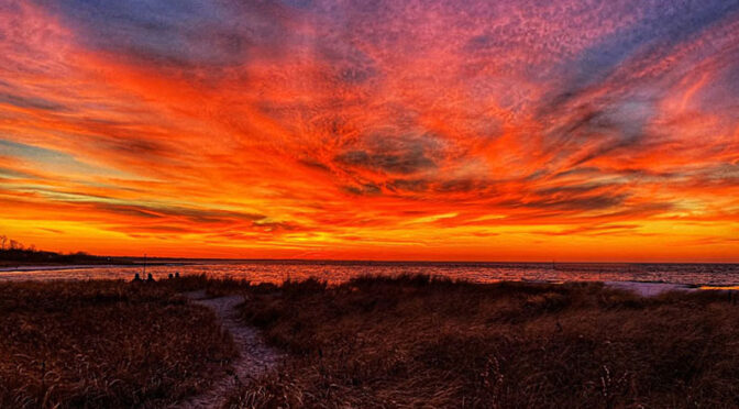 Gorgeous Winter Sunset On Cape Cod.