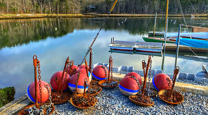 The Moorings Are Almost Ready At Arey’s Pond On Cape Cod.