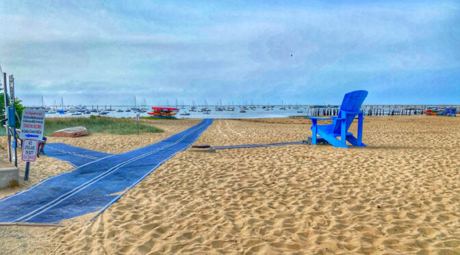 The Big Blue Chair In Provincetown on Cape Cod.