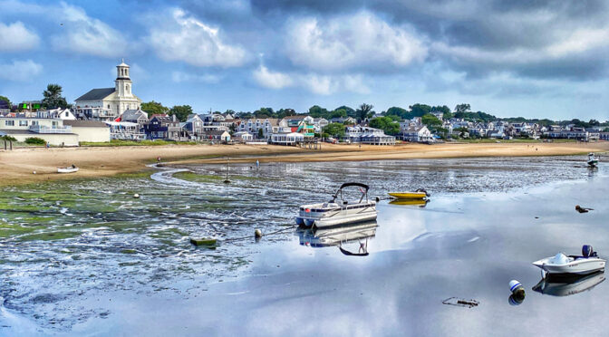 Low Tide At Provincetown Harbor On Cape Cod.