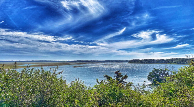 Gorgeous Clouds Over Nauset Marsh From Coast Guard Station On Cape Cod.
