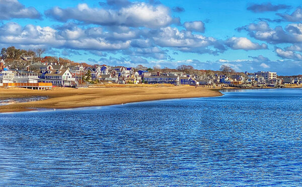 Looking Down The Beach In Provincetown On Cape Cod.