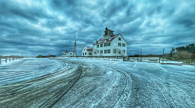 Coast Guard Station In The Winter On Cape Cod.